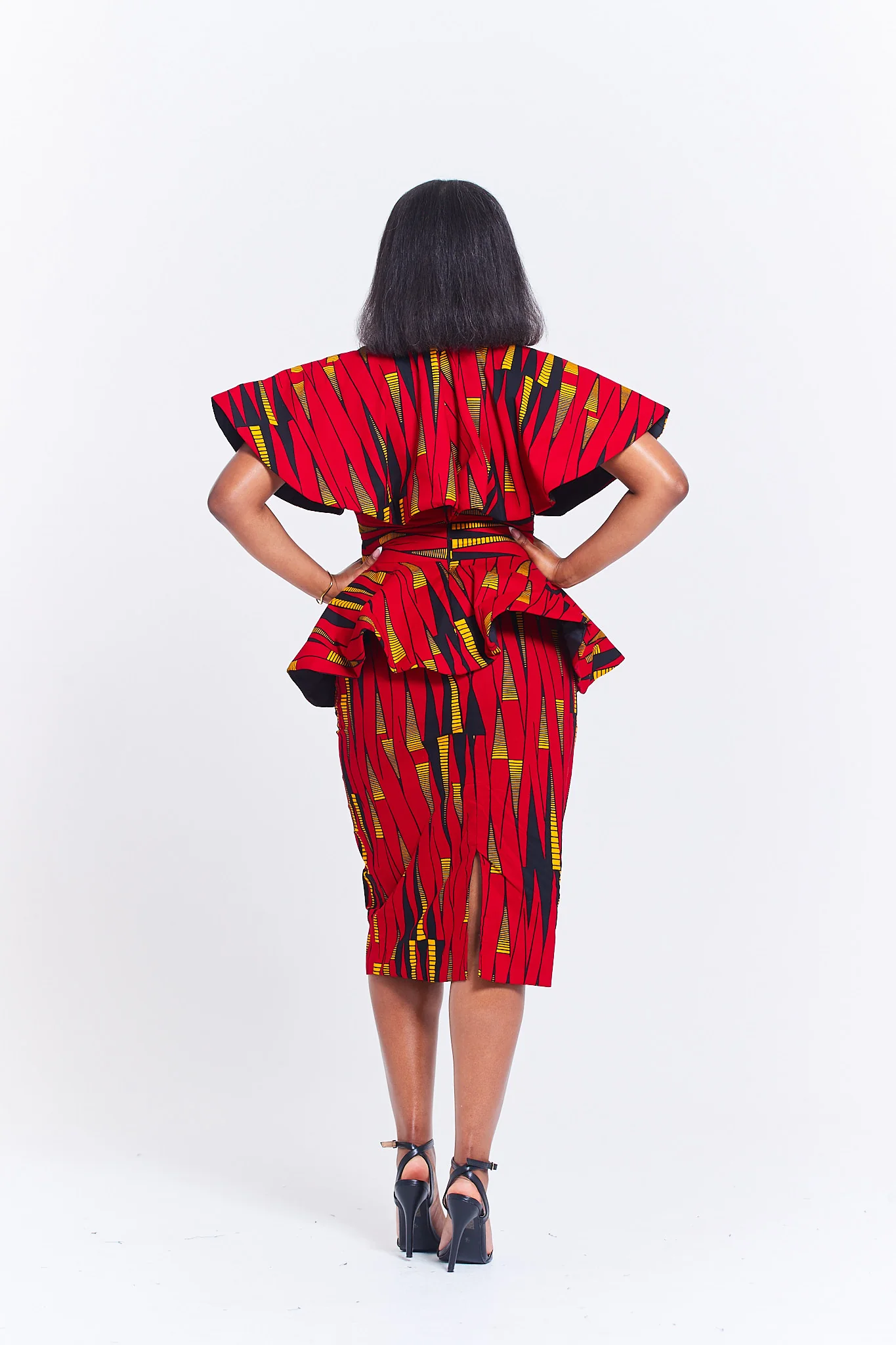 UCHE - V Neck Peplum Top - Image 5
